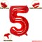 32 Inch Red Number 5 Balloons Foil Ballon Digital Birthday Party Decoration Supplies (Red Number 5 Balloon)
